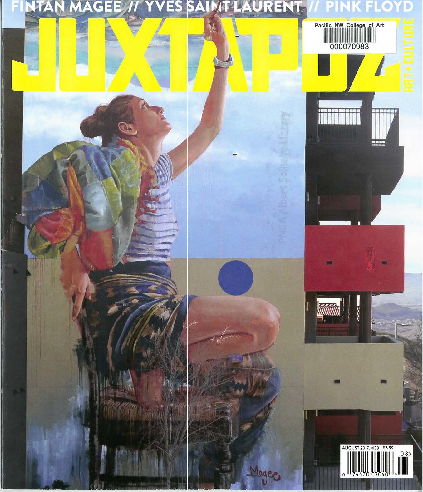 Cover of August 2017 issue of Juxtapoz magazine featuring a spotlight on PNCA's new Art and Ecology minor.