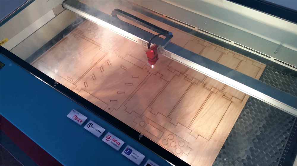 A Laser Cutter working on the Sensing the Environment Project