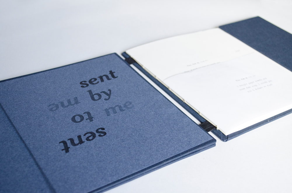 A blue portfolio saying 'send by me' and 'sent to me'